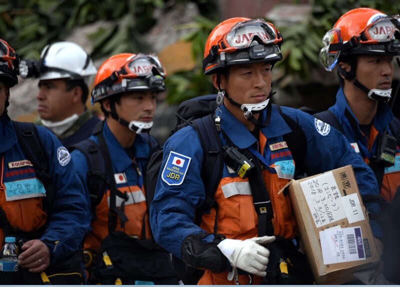 El equipo japonés en acción