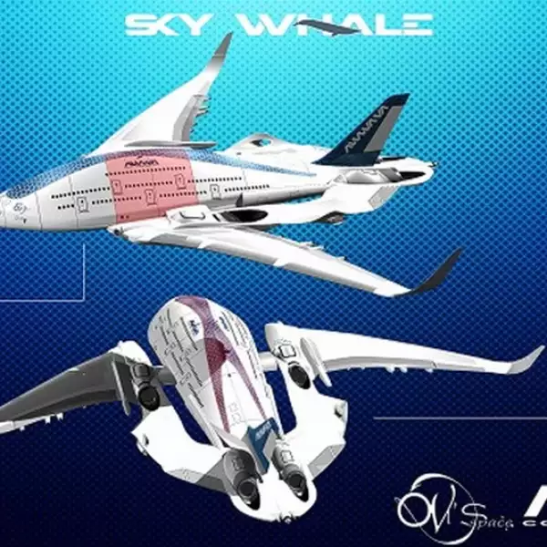 diseño del avion ecologico conocido como avion ballena