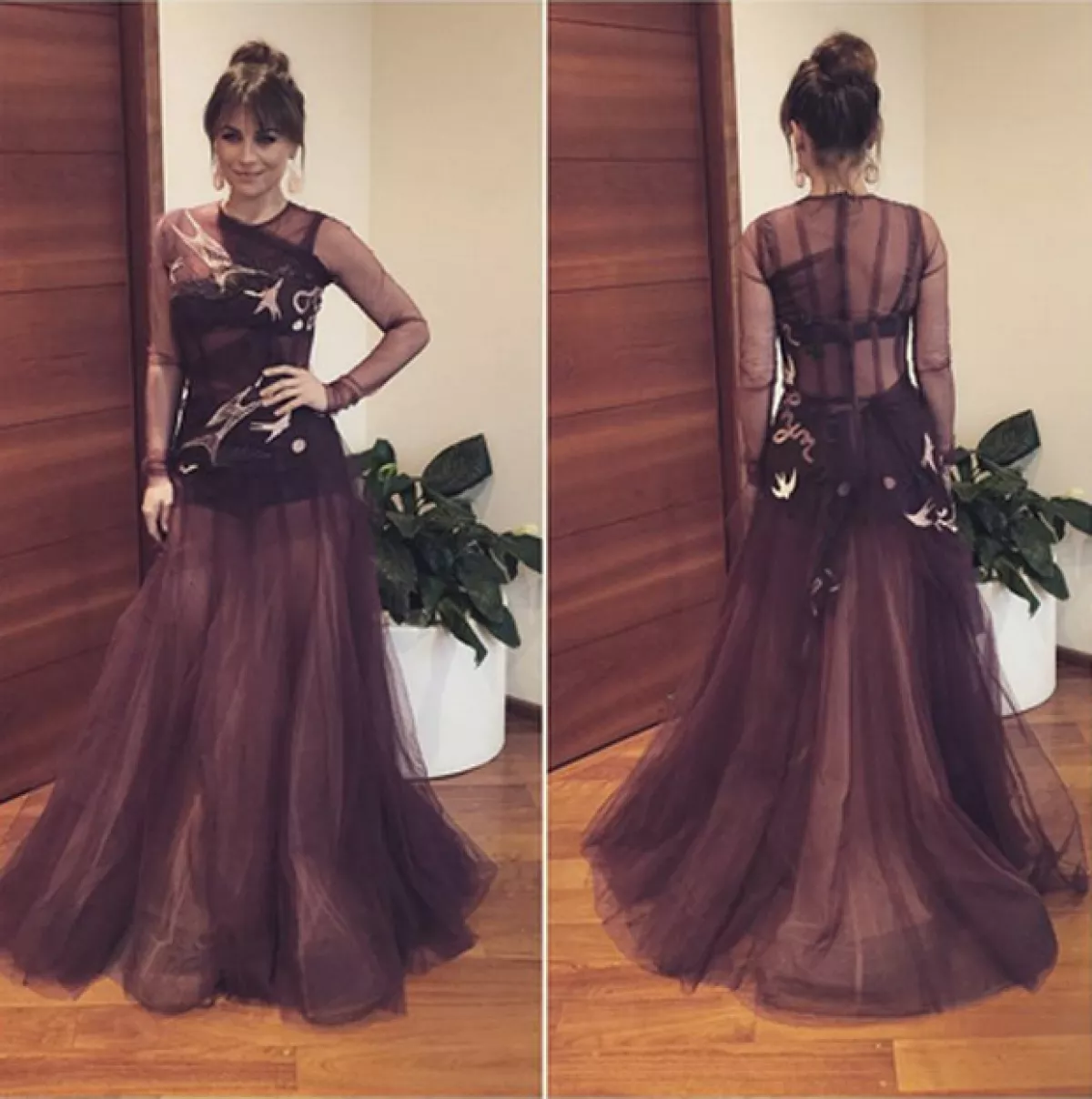 El vestido de la actriz es una creación de la diseñadora mexicana Alexia Ulibarri.