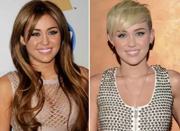 Un giró de 180 grados experimentó Miley Cyrus con este cambio de imagen.
