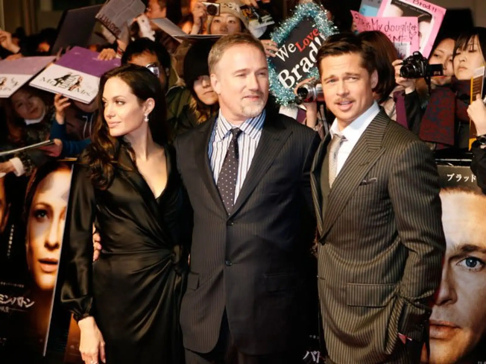 Angelina Jolie, David Fincher y Brad Pitt fueron ovacionados por más de 2 mil fans en Japón.