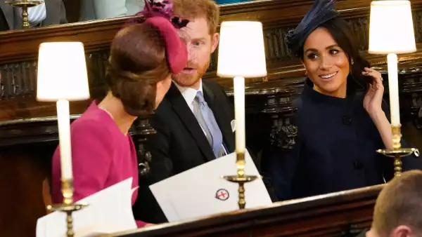 Las duquesas Kate Middleton y Meghan Markle en la boda de la princesa Eugene.