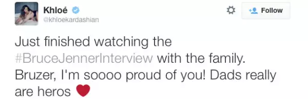 Khloe aseguró que su papá es un héroe.
