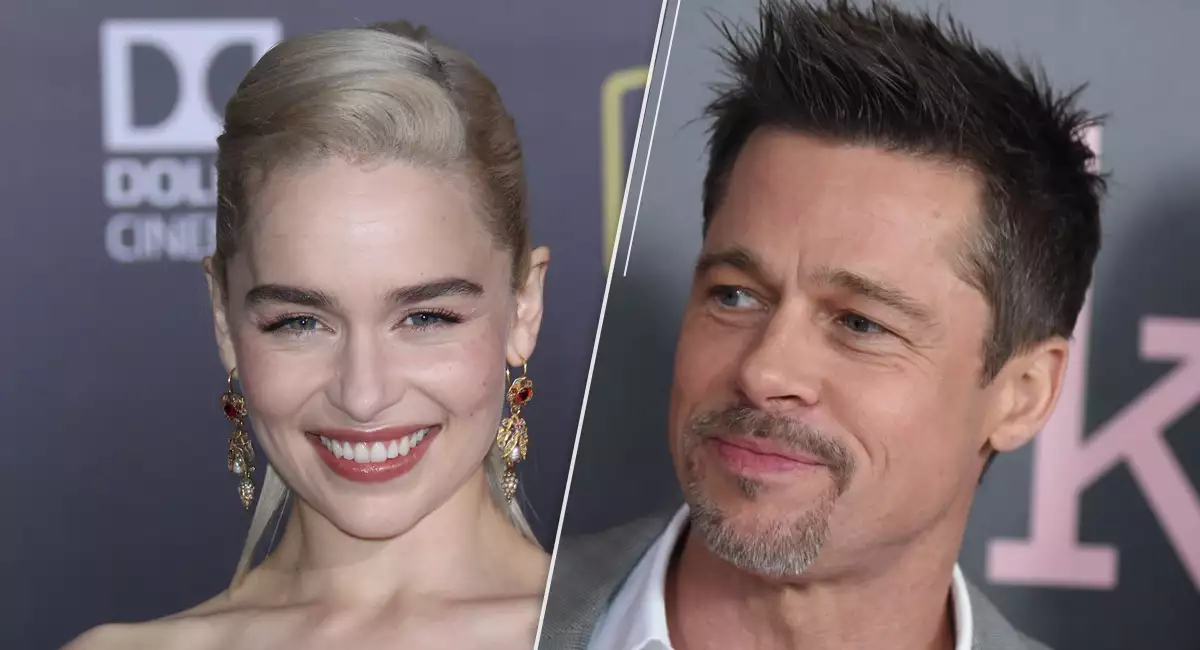 Emilia Clarke y Brad Pitt