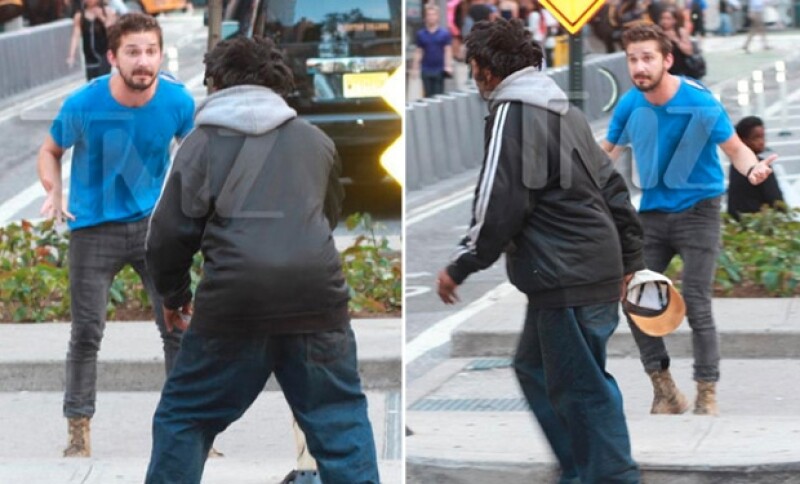Así fue captado el actor cuando discutía con un vagabundo.