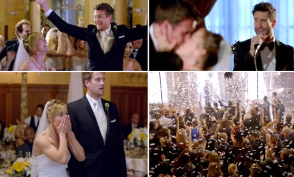 Los integrantes de Maroon 5 tuvieron toda una intensa tarde de wedding crashers.