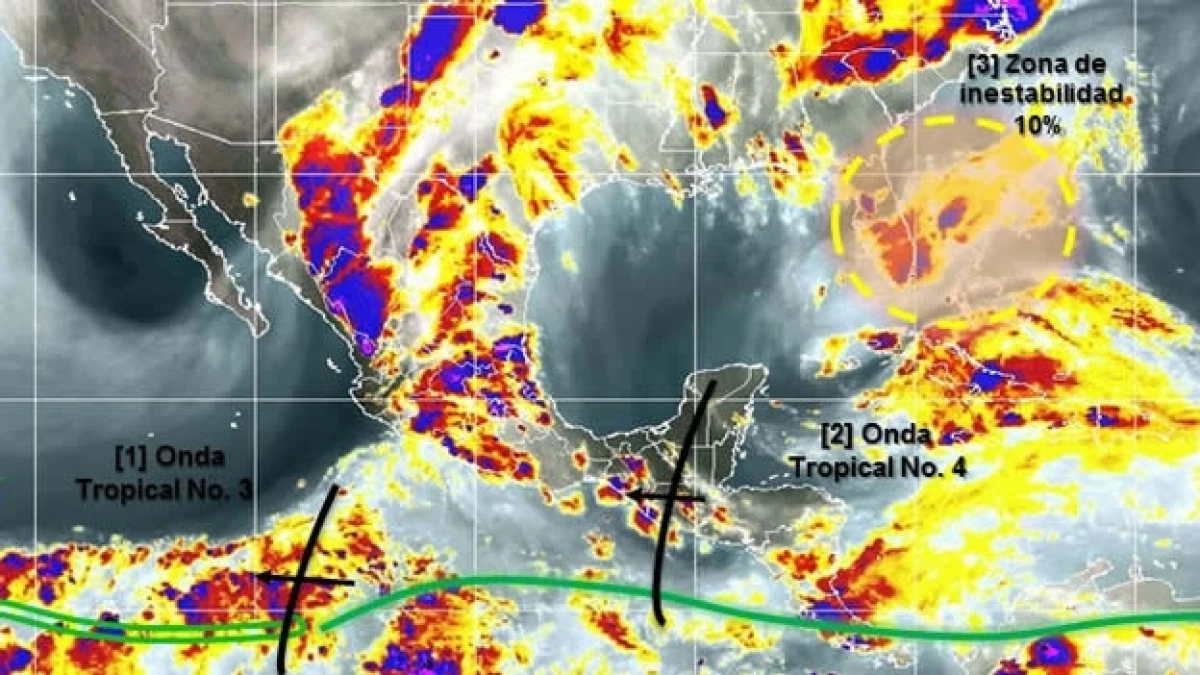 Lluvias torrenciales afectarán el sur y sureste del país.
