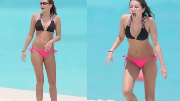 La actriz de Hannah Montana compartió en Twitter sus vacaciones en las Bahamas, y aunque varios criticaron su cuerpo, ella comentó que tiene defectos como todas las chicas.