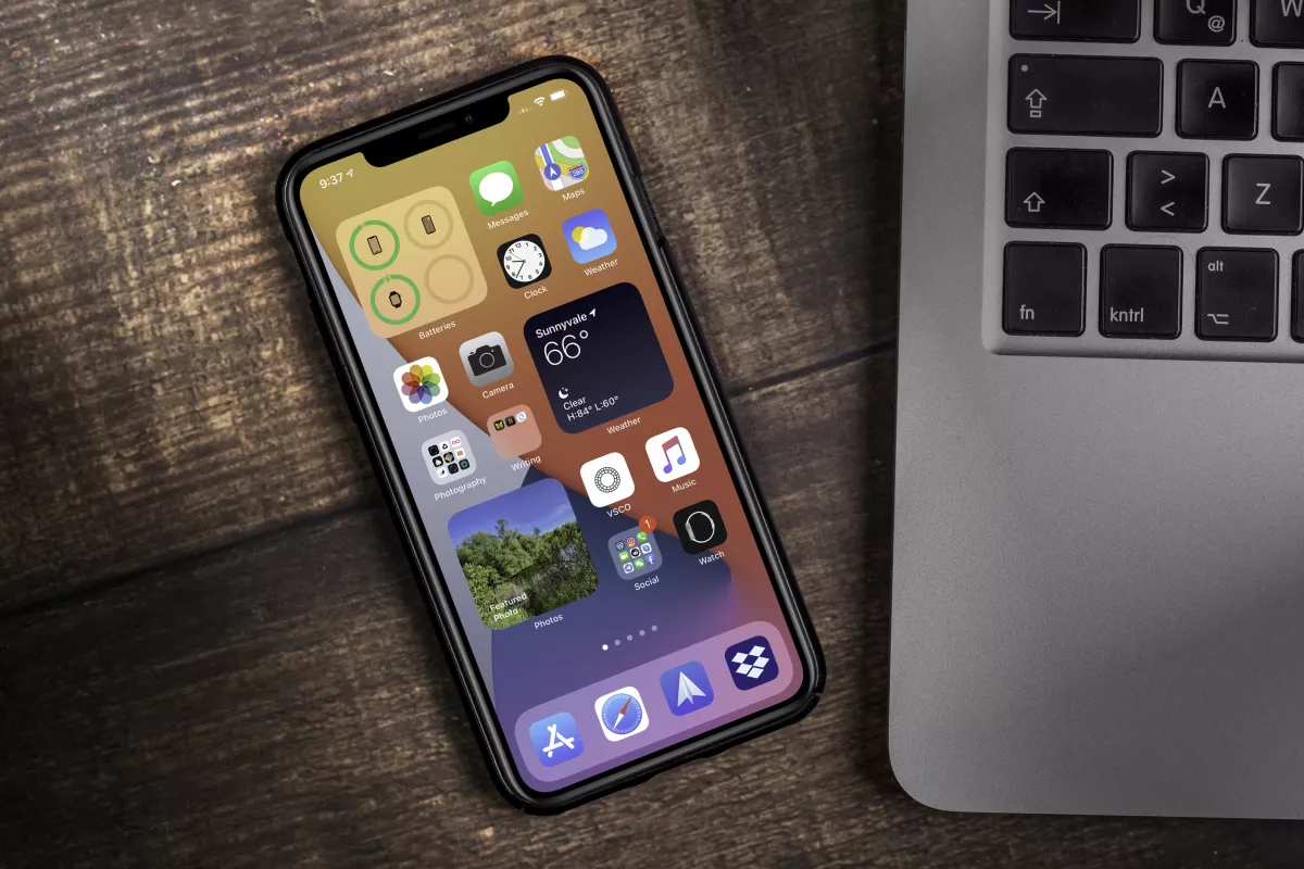 Antalya, TURKEY - September 05, 2020.  new ios 14 screen iphone, Apple's next operating system for its smarphones to be released