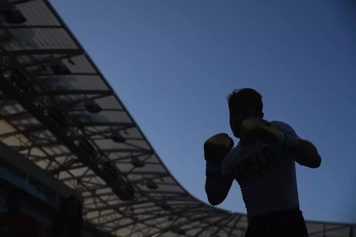 Canelo Alvarez and Gennady "GGG" Golovkin Media Workout