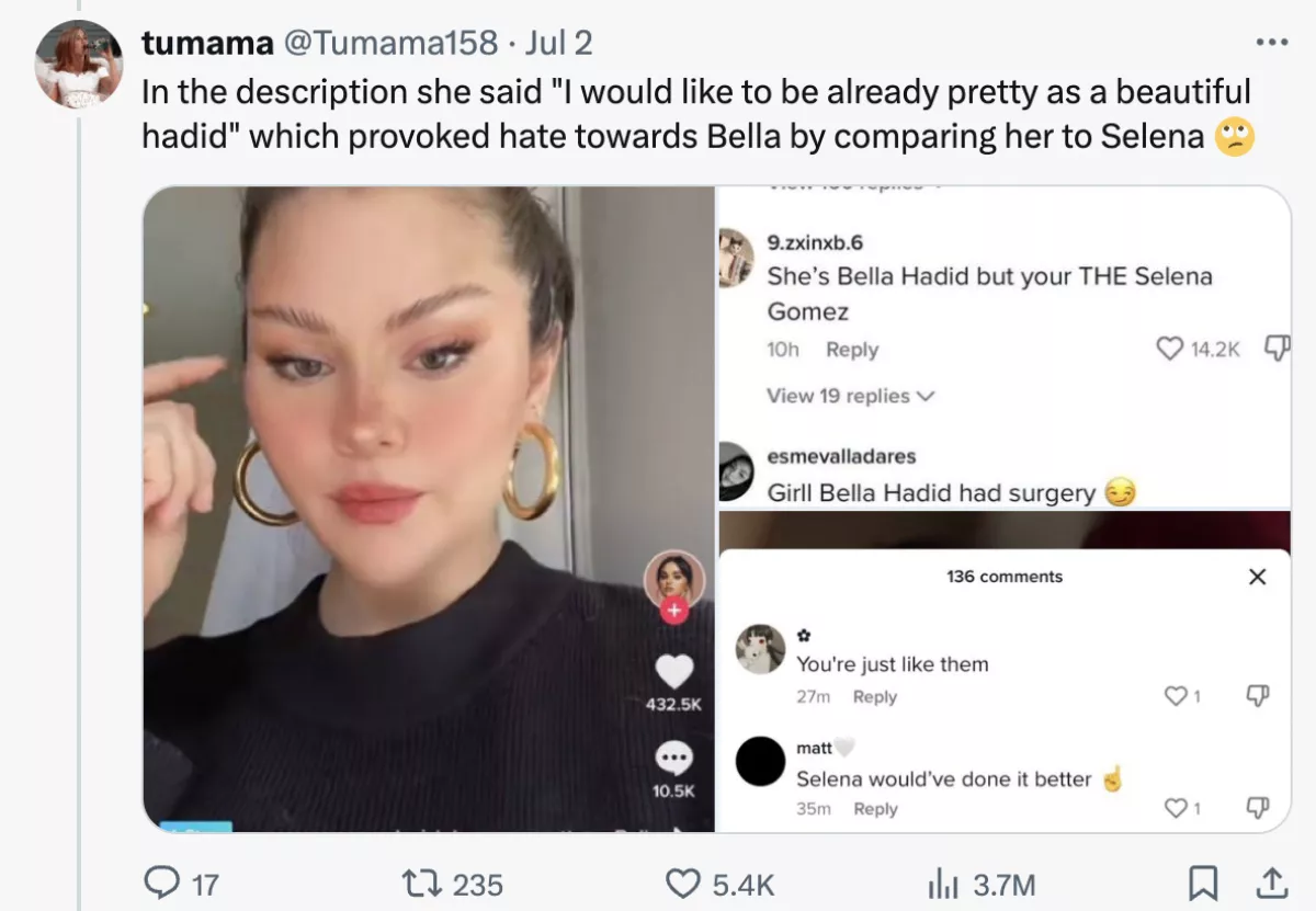 X asegura que Selena Gomez es la verdadera villana de las redes sociales