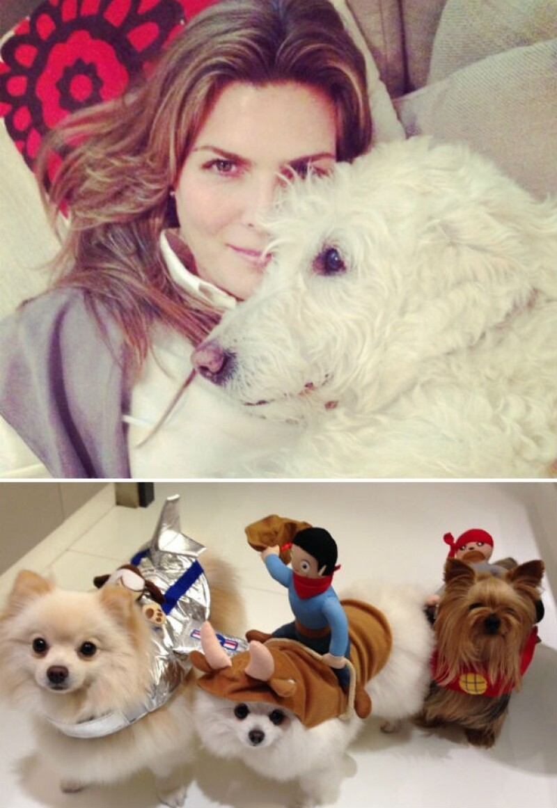 Montserrat con Mati y sus pequeños perritos fashionistas.