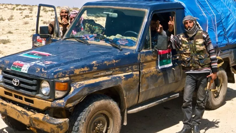 rebeldes libios en la ciudad de brega