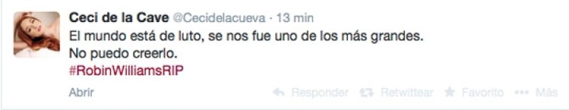Ceci de la Cueva se unió a los comentarios de tristeza.