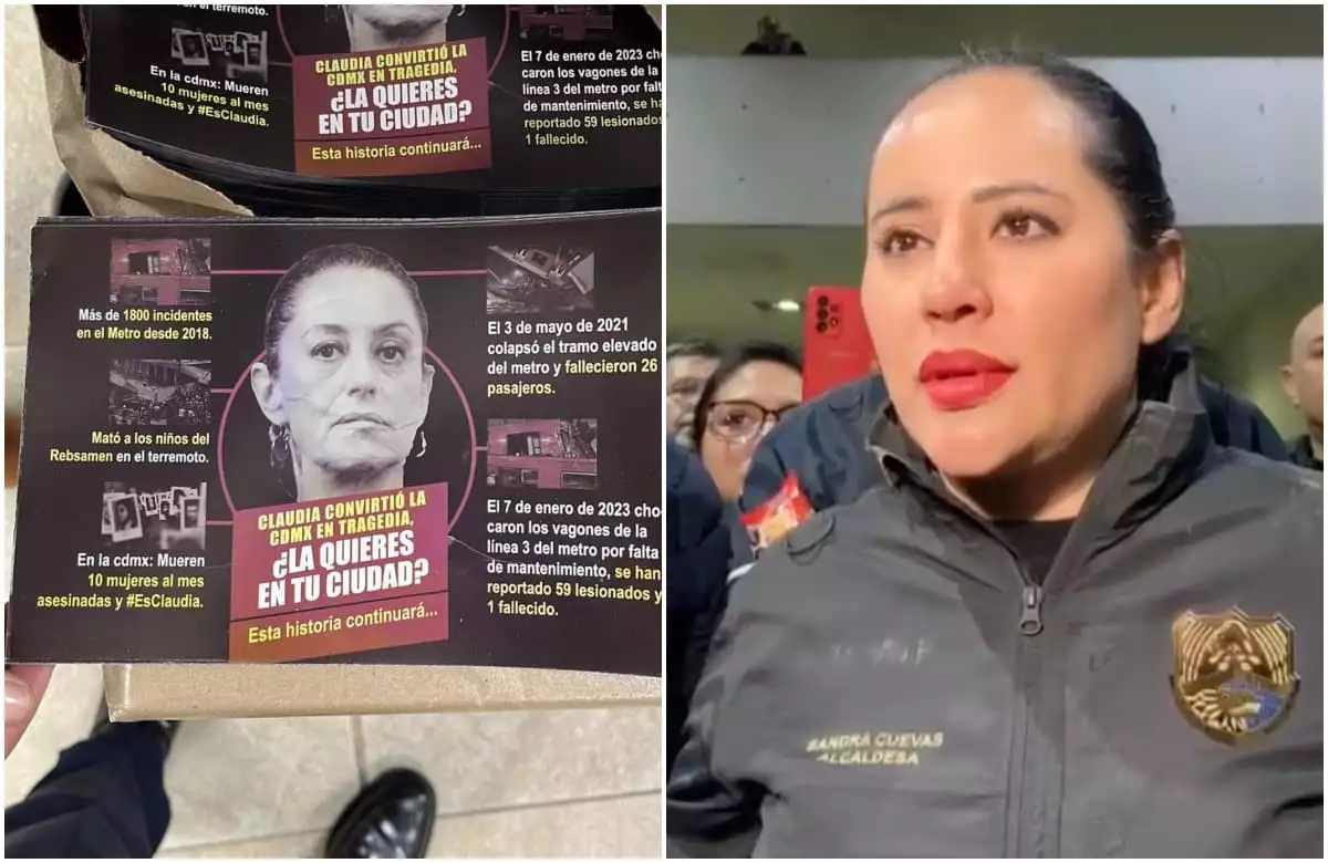 propaganda contra Sheinbaum en oficinas de la Cuauhtémoc; Sandra Cuevas denuncia secuestro