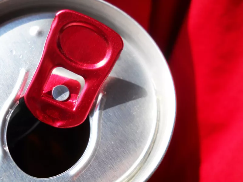 Opened aluminum can