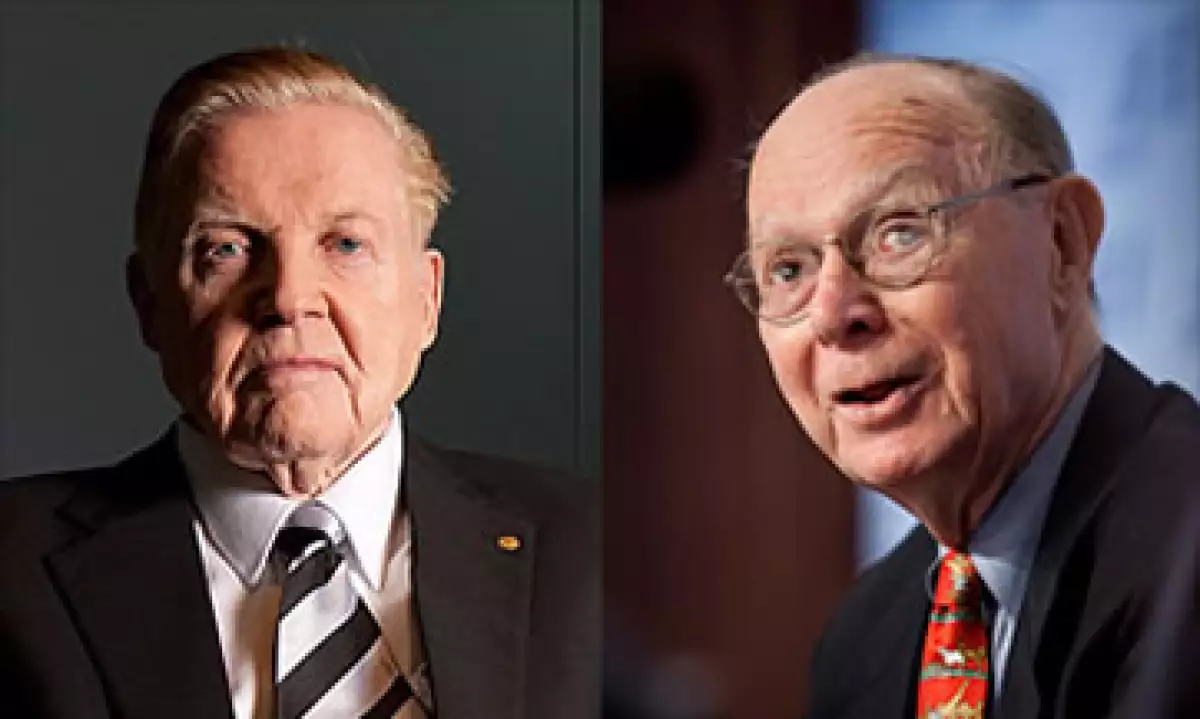 Robert Mundell y Allan Meltzer tienen dos propuestas opuestas para restablecer el euro. (Foto: Cortesía Fortune)
