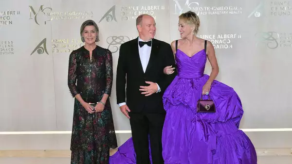 Carolina de Mónaco, el principe Alberto de Mónaco y Sharon Stone