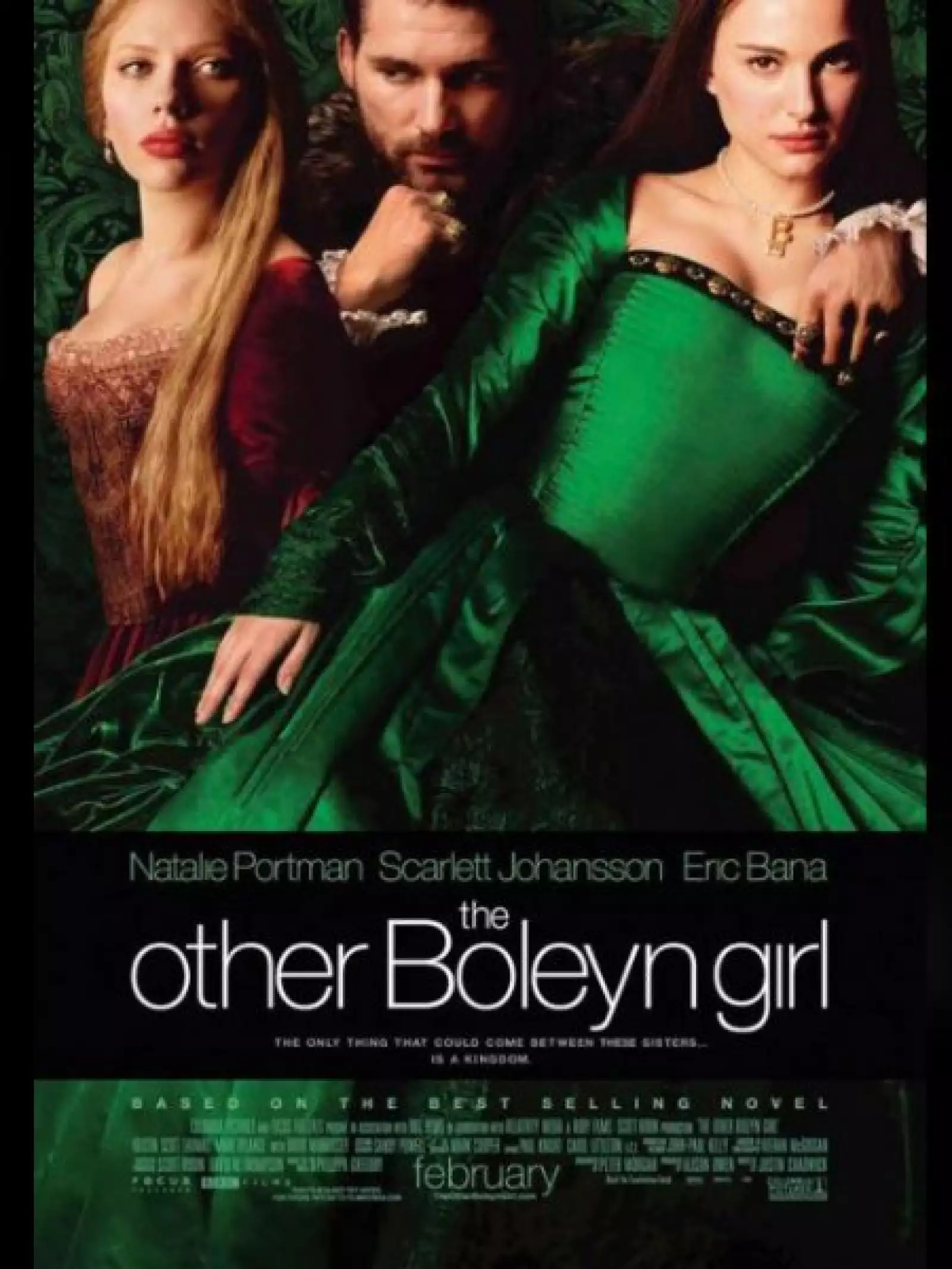 En el cartel de la cinta `La otra Bolena´, donde compartió créditos con Scarlett Johansson.