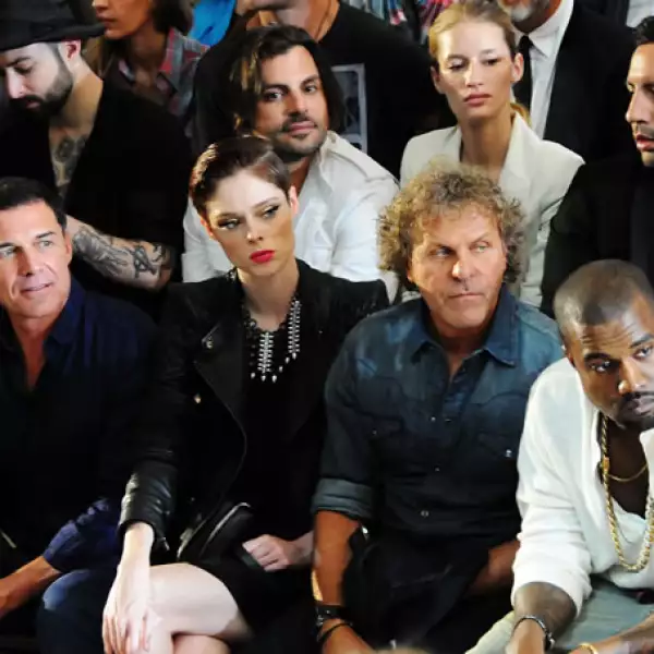 Renzo Rosso, Kanye West y Coco Rocha en el front row de Diesel black & gold