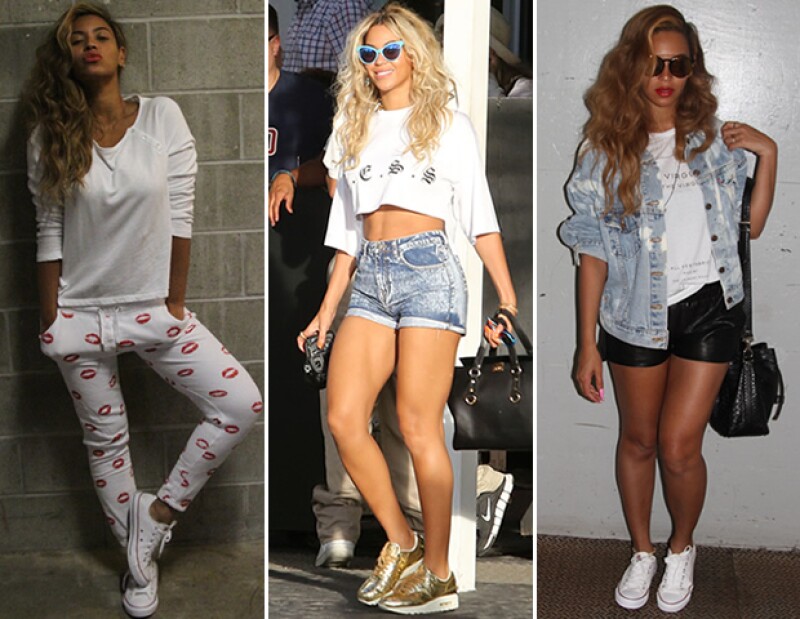 Beyocé prefiere los Converse, pero también la hemos visto llevar tenis de otras firmas como Nike.