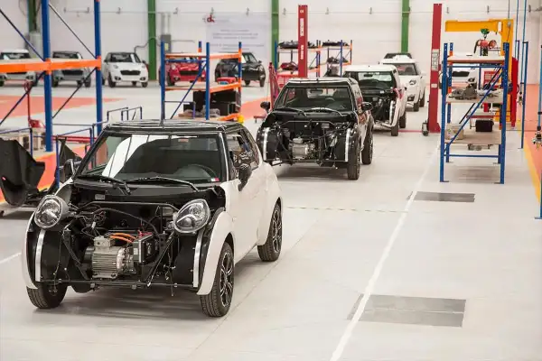 Fábrica de los autos eléctricos mexicanos Zacua, ubicada en Puebla y en operación desde 2018.