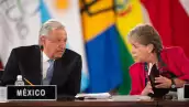 Andrés Manuel López Obrador, presidente de México, y Alicia Bárcena, secretaria ejecutiva de la CEPAL, durante la VI Cumbre de de la Comunidad de Estados Latinoamericanos y Caribeños (CELAC), llevada a cabo en Palacio Nacional.