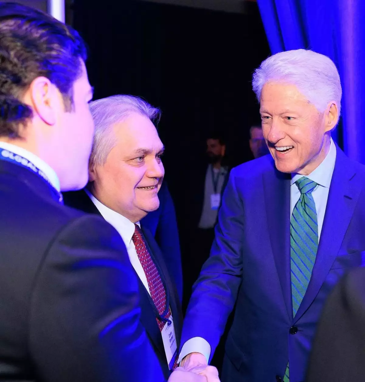 Samuel García y Mariana Rodríguez en la Clinton Global Initiative con Bill Clinton