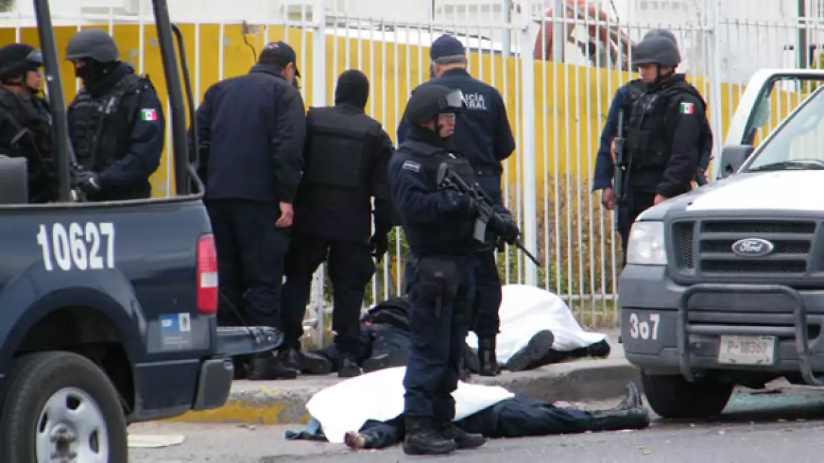 Emboscada de sicarios a policias federales en Juarez