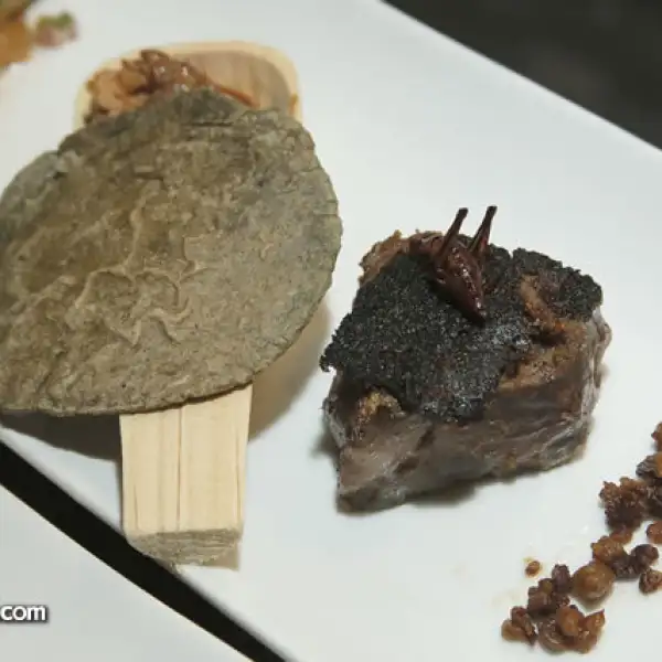 Rib eye colorado y taco de venado