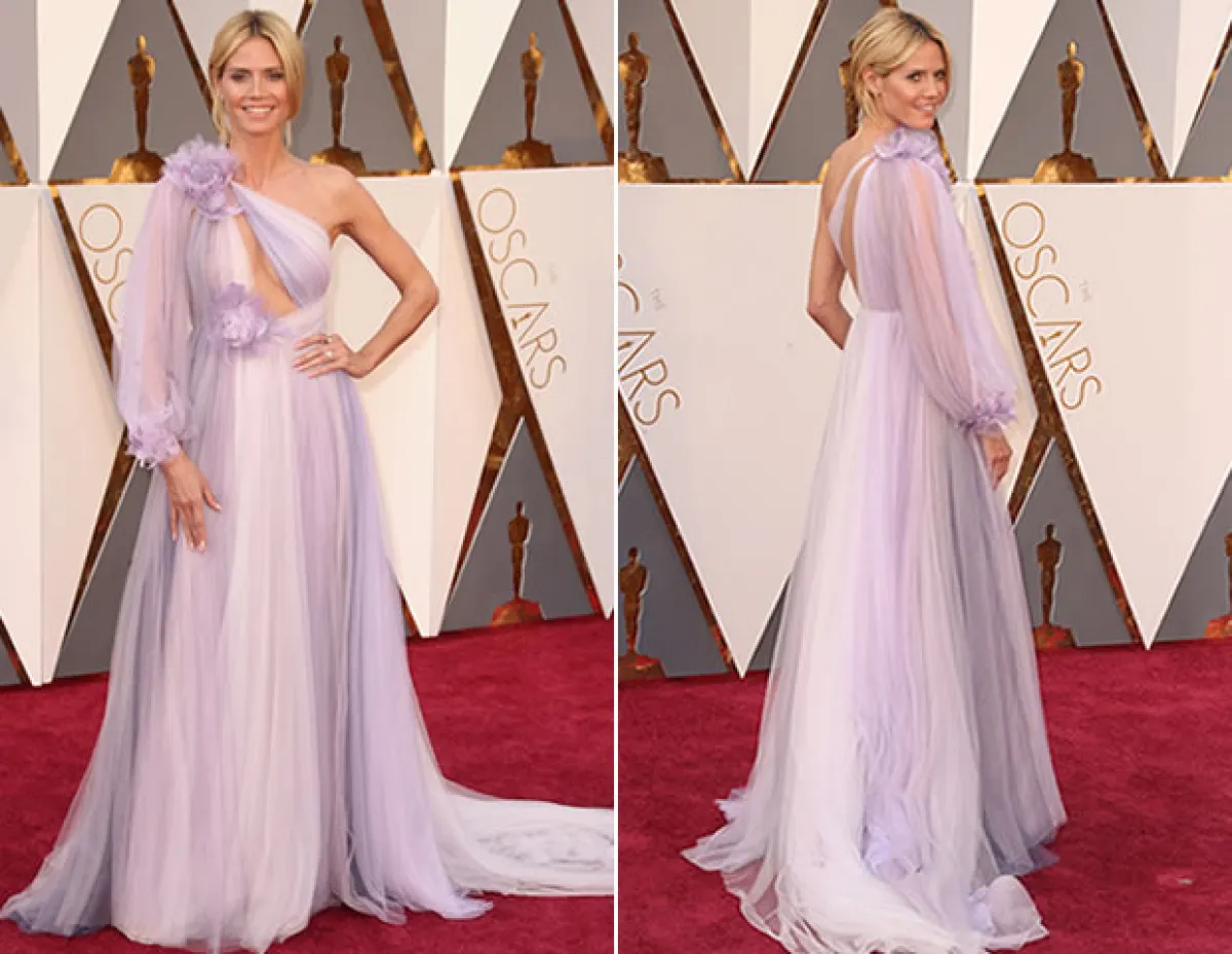 Heidi Klum llegó en Marchesa y no nos encantó.
