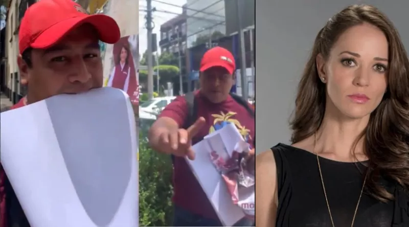 Presunto integrante de Morena que agredió a la actriz Laisha Wilkins. 