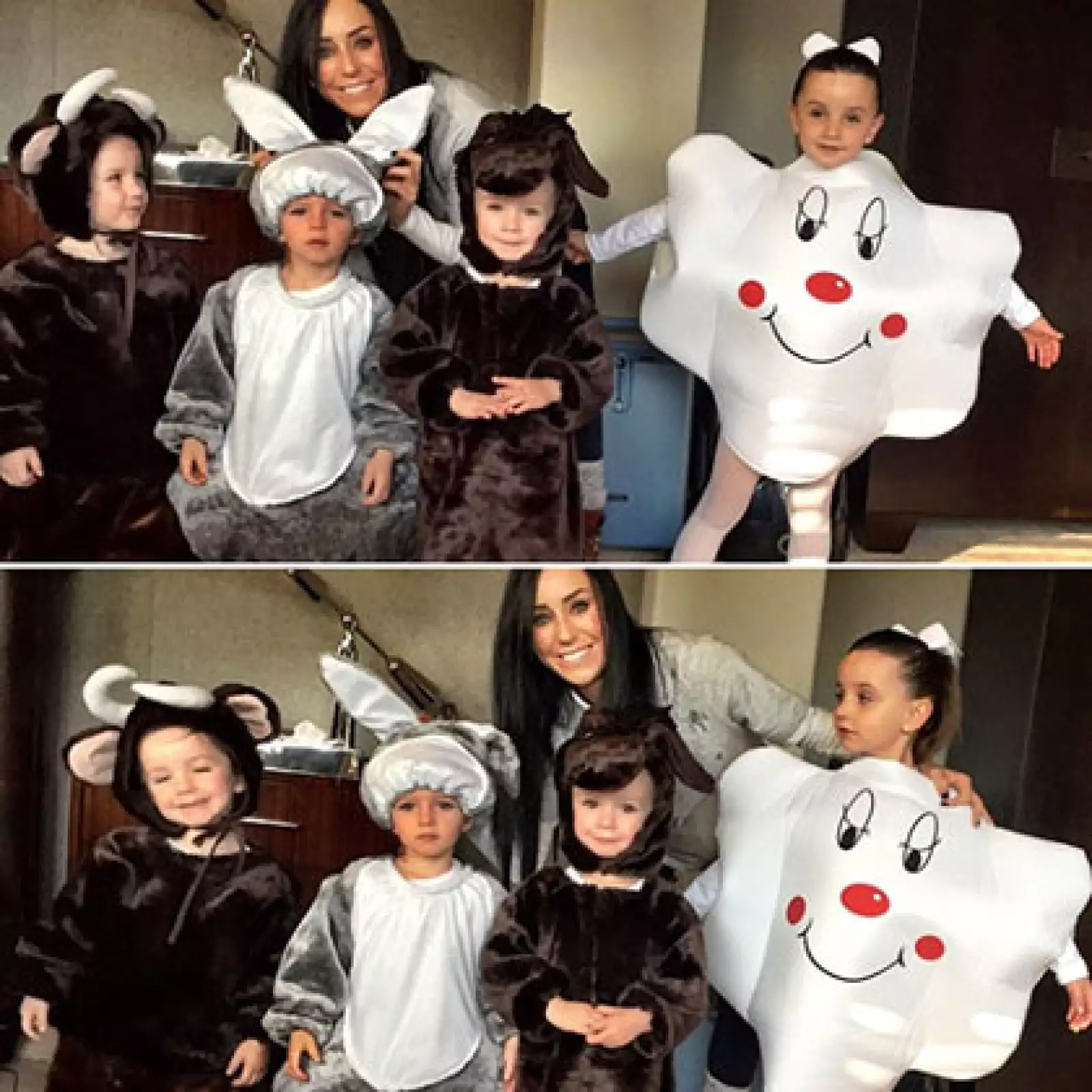 Un caballito, un burrito, un torito y una nubecita fueron los disfraces de los pequeños en el festival escolar de fin de año.