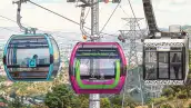 Fotoarte realizado con IA que muestra teleféricos de CDMX, Michoacán y Puebla.