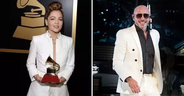 Natalia-Lafourcade-Pitbull-Grammys-2016