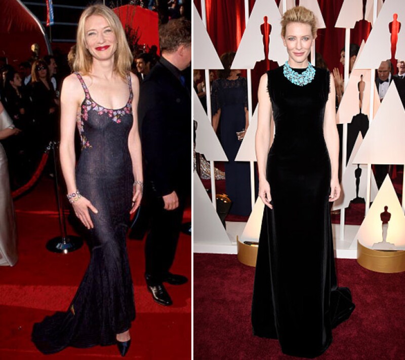 Cate Blanchett en 1998 y 2015.