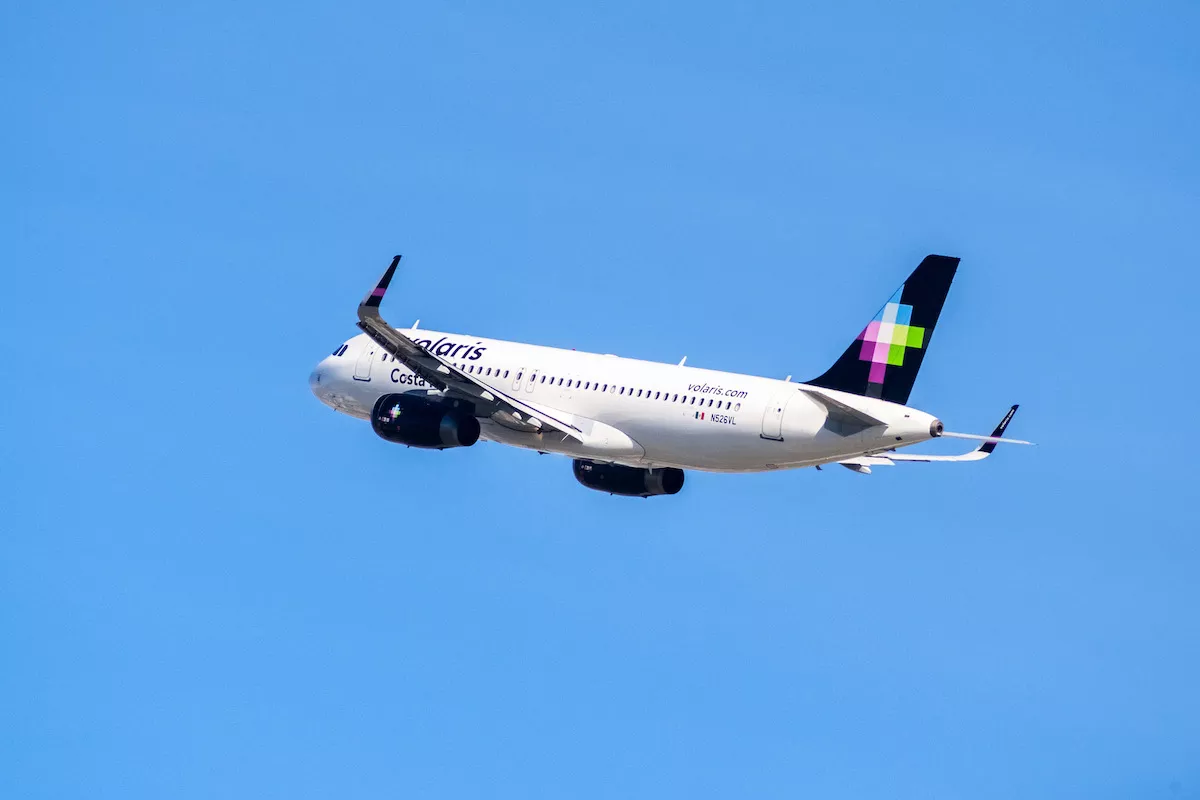 Volaris airlines aircraft after taking off