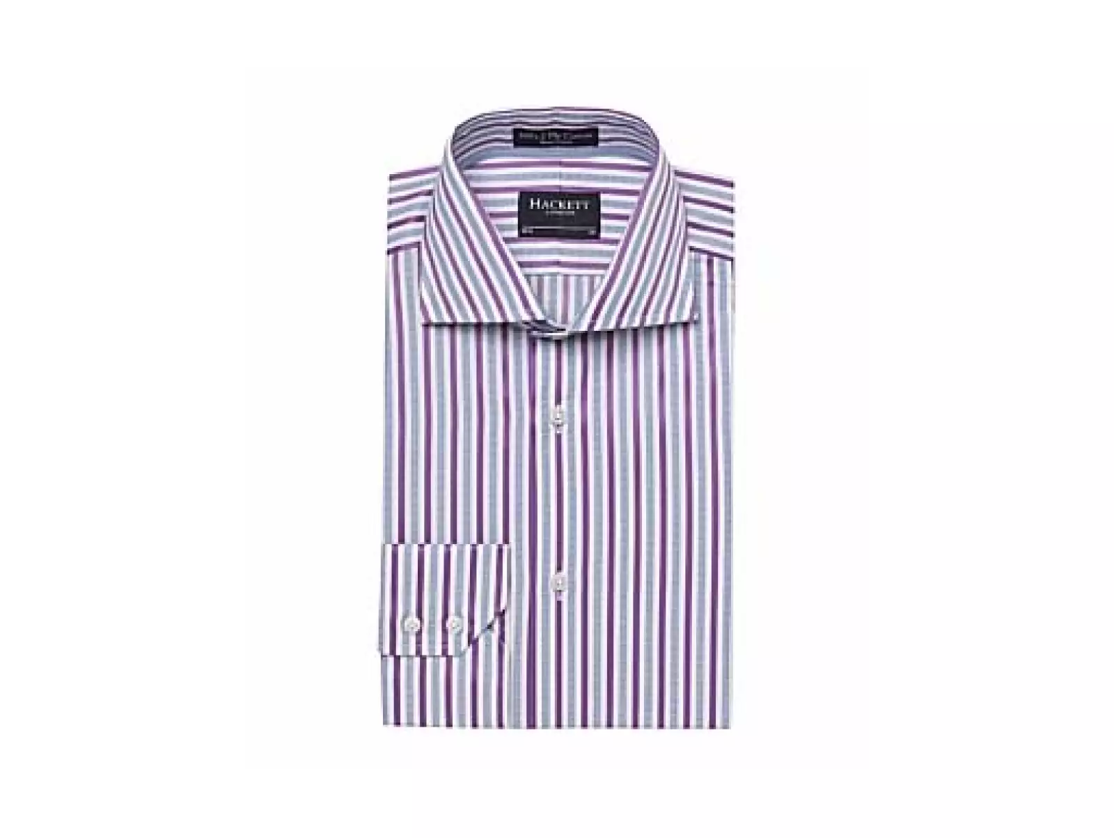 Los trajes lisos van bien con camisas a rayas.