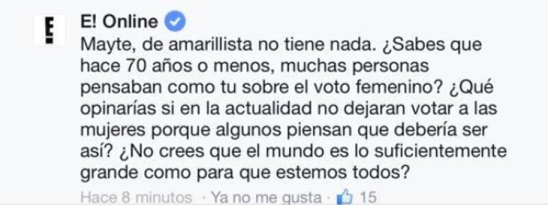E! supo responderlos de una manera que hizo pensar a más de uno.