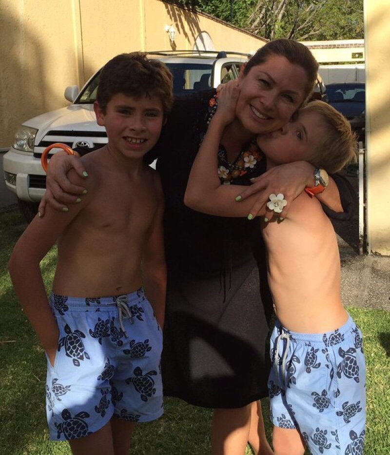 Leticia Calderón de vacaciones con sus hijos