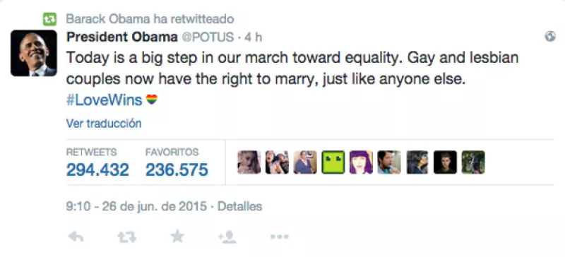 Tras darse a conocer que la Suprema Corte de los Estados Unidos finalmente aprobó el matrimonio entre personas del mismo sexo, celebridades como Ricky Martin o Ellen DeGeneres celebraron la noticia.