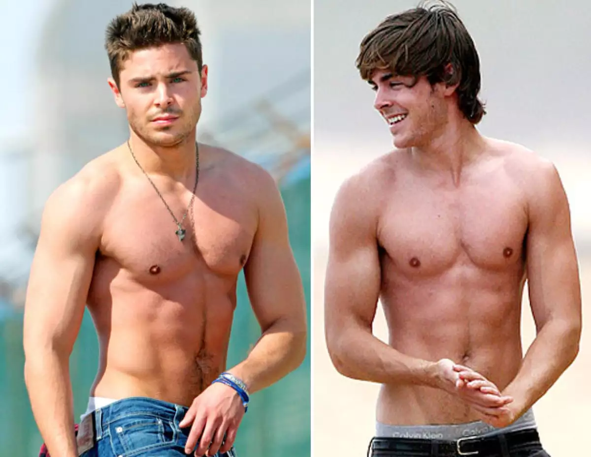 Zac Efron en 2012 y 2006.