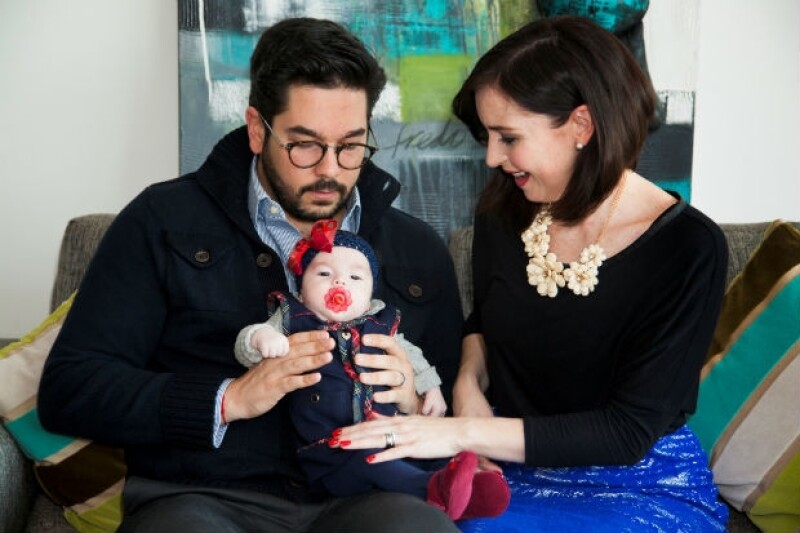 Una hermosa familia: Pedro, Regina y Andrea.