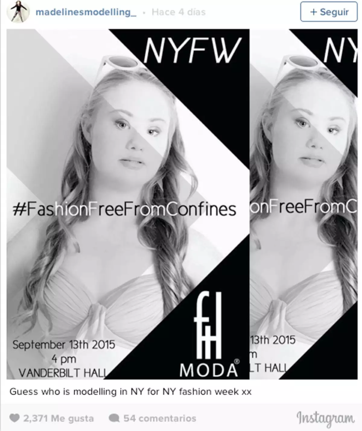 La modelo tendrá su presentación en Septiembre y dio a conocer la noticia en Instagram.