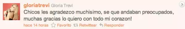 Gloria agradeció a sus fans por estar al pendiente de ella.