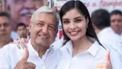 Andrés Manuel López Obrador y Geraldine Ponce.