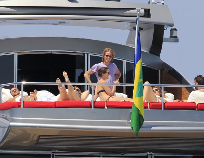 Los Casiraghi durante un paseo en Ibiza.