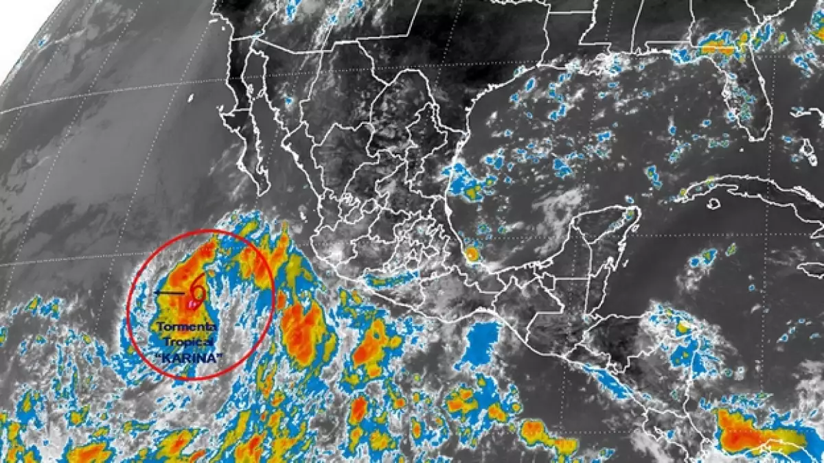 La tormenta tropical ?Karina? se formó este miércoles y mantiene en alerta a cuatro entidades del occidente de México