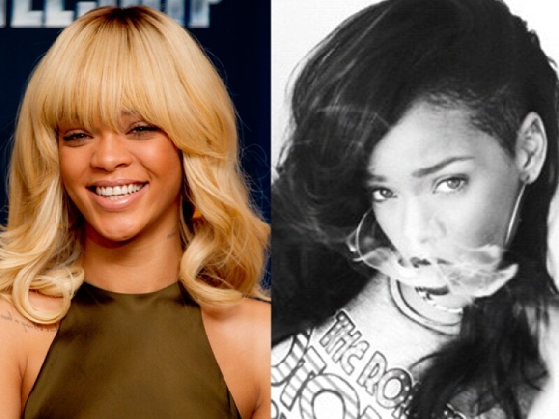 Rihanna hasta hace unos días lucía una rubia cabellera, ahora con un look más rebelde se tiñó el pelo de negro.