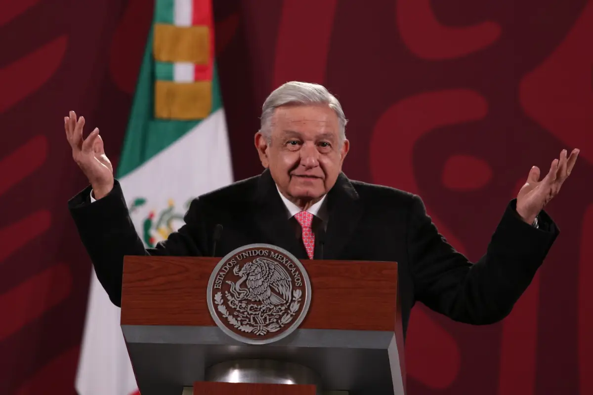 Andrés Manuel López Obrador, presidente de México durante conferencia de prensa en Palacio Nacional
